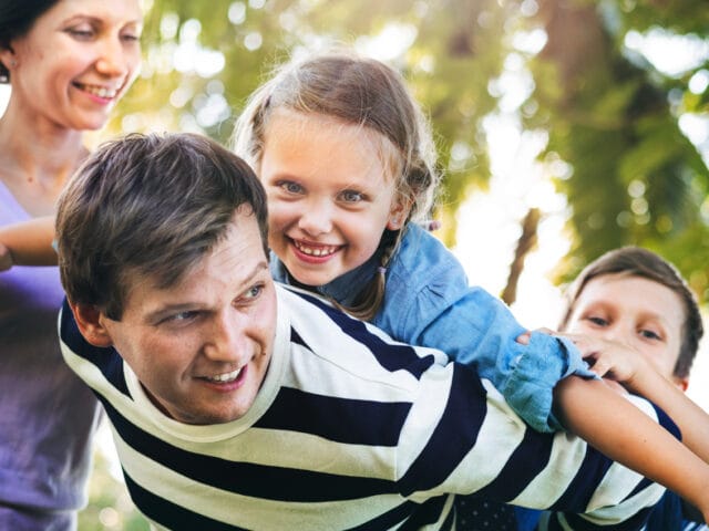 Family having fun in the park