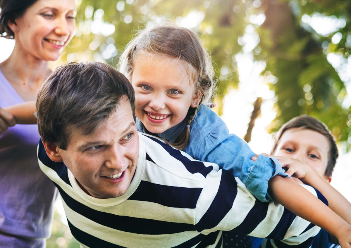 Family having fun in the park